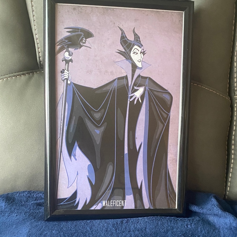 Source Unknown Maleficent Art Print in Black and Purple